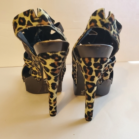 Donna Karen Pony hair animal print slingback sandals. Sz 39.5. - Picture 2 of 12